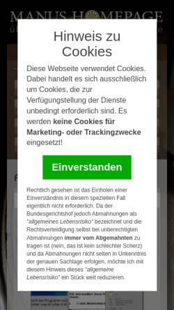 Vorschau der mobilen Webseite www.wasistzeit.de, Manus Zeit