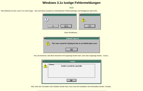 Vorschau von www.win31.de, Windows 3.1x