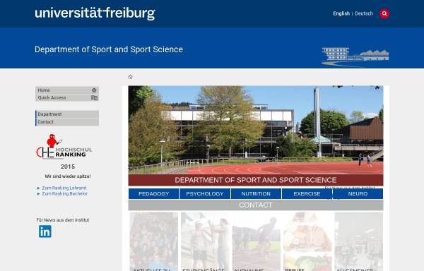 Vorschau von www.sport.uni-freiburg.de, Institut für Sport und Sportwissenschaft der Universität Freiburg