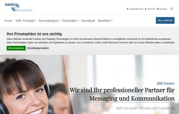 Vorschau von www.smscreator.de, SMSCreator