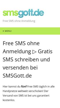 Vorschau der mobilen Webseite www.smsgott.de, smsgott.de