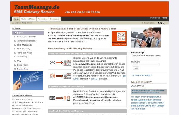 Vorschau von www.teammessage.de, TeamMessage