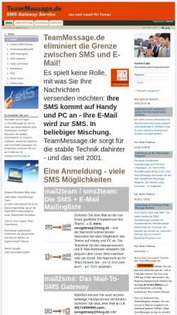Vorschau der mobilen Webseite www.teammessage.de, TeamMessage