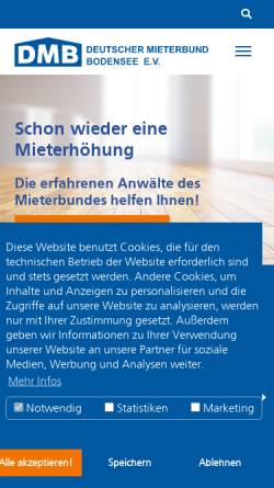 Vorschau der mobilen Webseite www.mieterverein-bodensee.de, Bodensee-Mieterverein e.V.