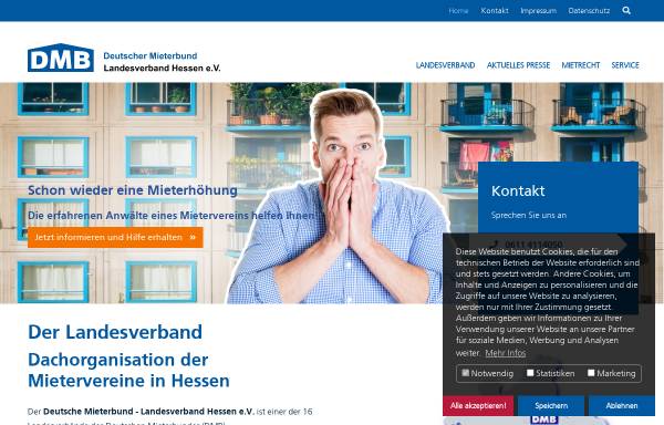 Vorschau von www.mieterbund-hessen.de, Deutscher Mieterbund Landesverband Hessen e.V.