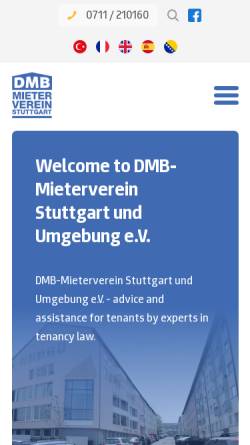 Vorschau der mobilen Webseite mieterverein-stuttgart.de, Mieterverein Stuttgart und Umgebung e.V.