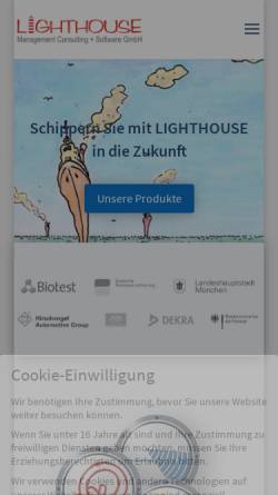 Vorschau der mobilen Webseite lighthouse-it.de, Lighthouse Management Consulting + Software GmbH