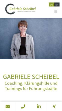 Vorschau der mobilen Webseite www.gabrielescheibel.de, Gabriele Scheibel - Beratung, Training, Coaching