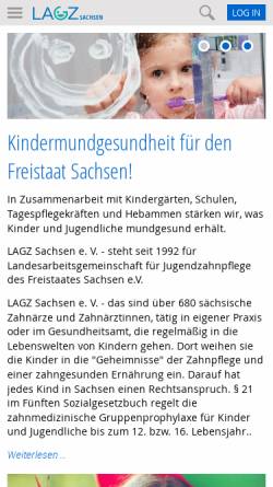 Vorschau der mobilen Webseite www.lagz-sachsen.de, Landesarbeitsgemeinschaft für Jugendzahnpflege Sachsen e.V.