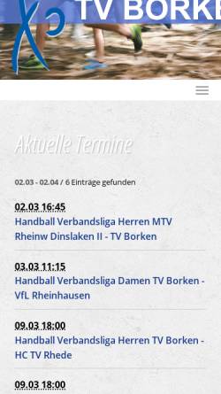 Vorschau der mobilen Webseite www.tv-borken.de, Schachabteilung des TV Borken 1922 e.V.