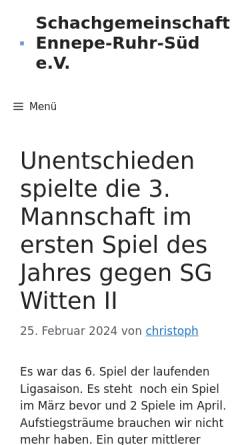 Vorschau der mobilen Webseite www.sgensued.de, Schachgemeinschaft Ennepe-Ruhr-Süd e.V.
