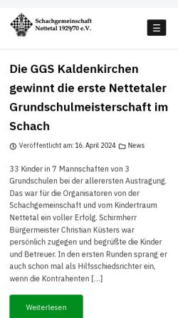Vorschau der mobilen Webseite www.schachgemeinschaft-nettetal.de, Schachgemeinschaft Nettetal 1929/70 e.V.