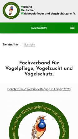 Vorschau der mobilen Webseite www.waldvogelverband.de, Waldvögel, Weichfresser, Körnerfresser