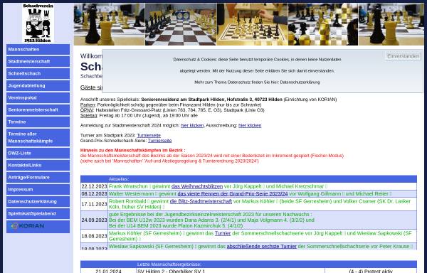 Vorschau von www.schachverein-hilden.de, Schachverein 1922 Hilden