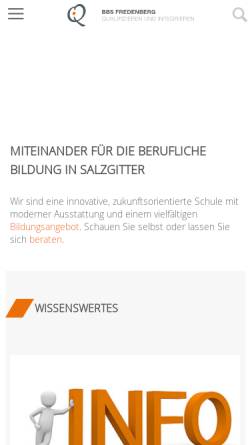 Vorschau der mobilen Webseite www.bbs-fredenberg.de, Berufsbildende Schulen Fredenberg