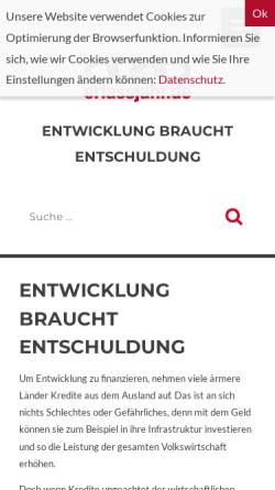 Vorschau der mobilen Webseite www.erlassjahr.de, Erlassjahr