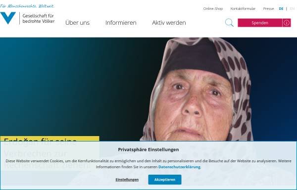 Vorschau von www.gfbv.de, Gesellschaft für bedrohte Völker e. V.