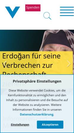 Vorschau der mobilen Webseite www.gfbv.de, Gesellschaft für bedrohte Völker e. V.