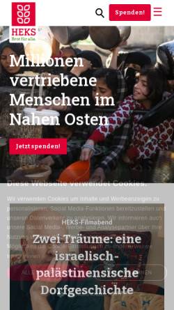 Vorschau der mobilen Webseite www.heks.ch, Hilfswerk der Evangelischen Kirchen Schweiz (HEKS)