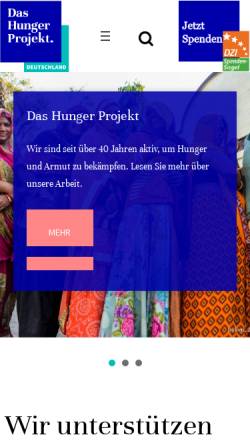 Vorschau der mobilen Webseite das-hunger-projekt.de, Das Hunger Projekt