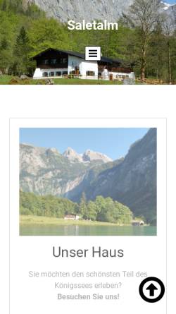Vorschau der mobilen Webseite saletalm.de, Alpengaststätte Saletalm
