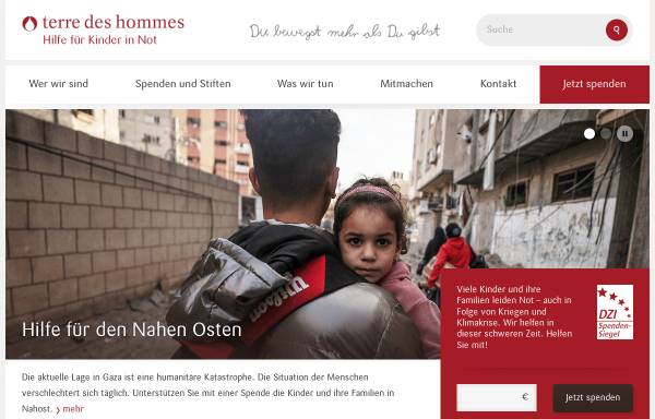 Vorschau von www.tdh.de, Terres Des Hommes Deutschland