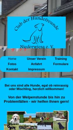 Vorschau der mobilen Webseite www.hundefreunde-niederwiesa.de, Club der Hundefreunde Niederwiesa e.V.