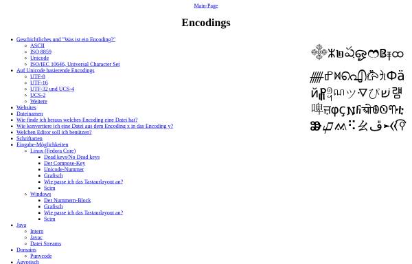 Vorschau von www.schoenitzer.de, Encodings - Theorie & Praxis