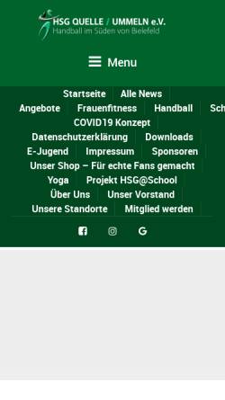 Vorschau der mobilen Webseite www.cvjm-quelle-ummeln.de, HSG CVJM Quelle-Ummeln Handball