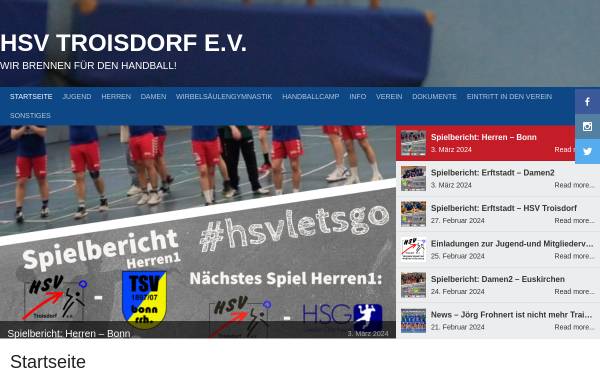 Vorschau von www.hsv-troisdorf.de, HSV Troisdorf