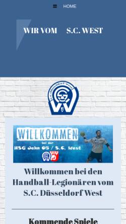 Vorschau der mobilen Webseite www.sc-duesseldorf-west.de, SC Düsseldorf-West Handball
