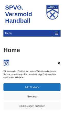 Vorschau der mobilen Webseite handball-in-versmold.de, Spvg. Versmold Handball