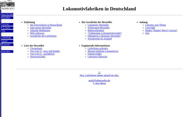 Vorschau von www.werkbahn.de, Lokomotivfabriken in Deutschland