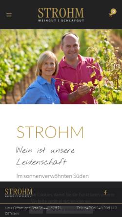 Vorschau der mobilen Webseite www.weingut-strohm.de, Strohm, Weingut