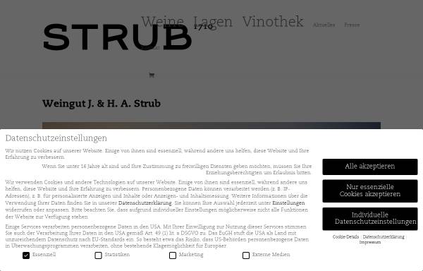 Vorschau von www.strub1710.de, Strub, Weingut J.u.H.A.