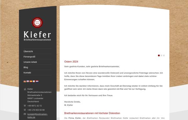 Vorschau von www.briefmarken-kiefer.de, Kunstrestaurator Kiefer