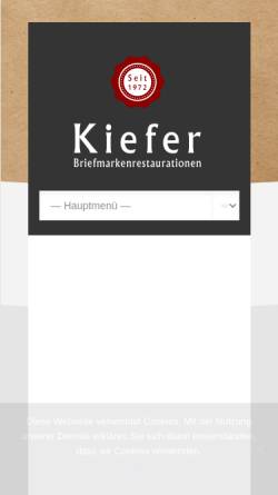 Vorschau der mobilen Webseite www.briefmarken-kiefer.de, Kunstrestaurator Kiefer