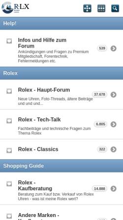 Vorschau der mobilen Webseite www.r-l-x.de, Das Rolex Forum