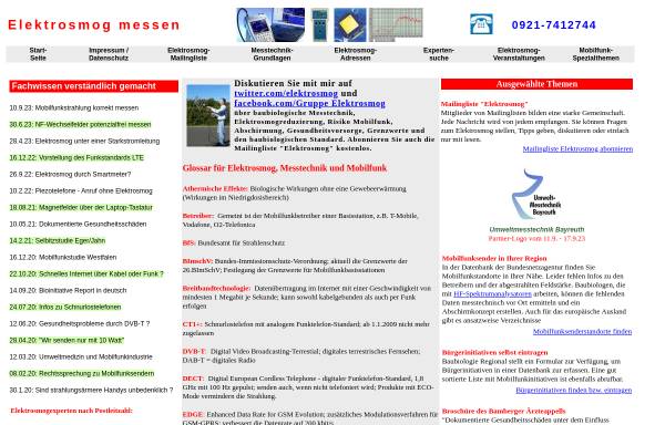 Vorschau von www.elektrosmog-messen.de, Messtechnik und Elektrosmog