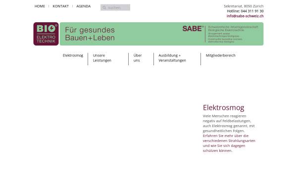 Vorschau von www.sabe-schweiz.ch, Schweiz. Arbeitsgemeinschaft Biologische Elektrotechnik