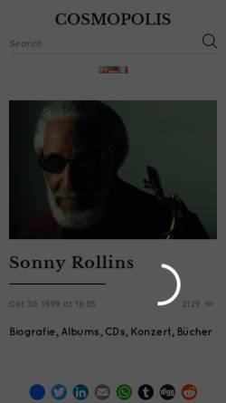 Vorschau der mobilen Webseite cosmopolis.ch, Rollins, Sonny