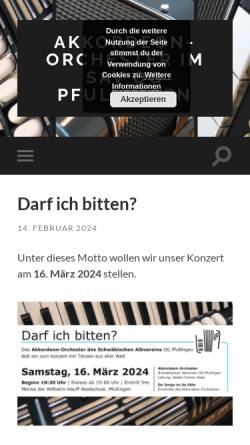 Vorschau der mobilen Webseite www.akkordeon-orchester-pfullingen.de, Akkordeon-Orchester Pfullingen