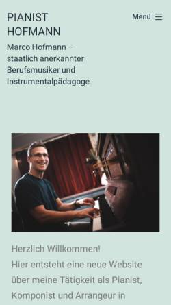 Vorschau der mobilen Webseite www.pianist-hofmann.de, Hofmann, Marco