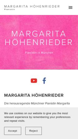 Vorschau der mobilen Webseite www.margarita-hoehenrieder.de, Höhenrieder, Margarita