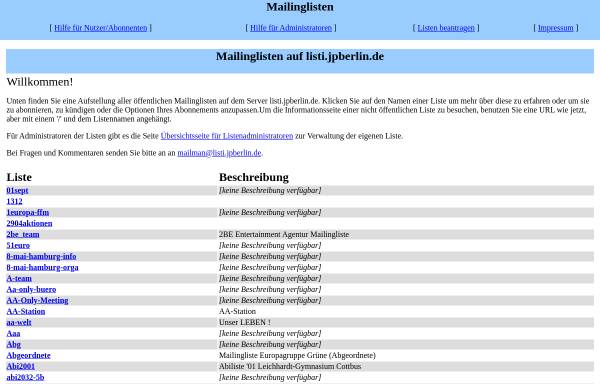 Vorschau von listi.jpberlin.de, JPBerlin - Mailbox und politischer Provider