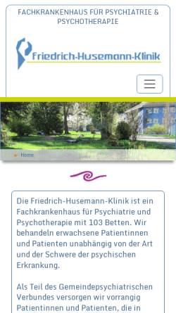 Vorschau der mobilen Webseite www.friedrich-husemann-klinik.de, Friedrich-Husemann-Klinik, Wiesneck bei Freiburg