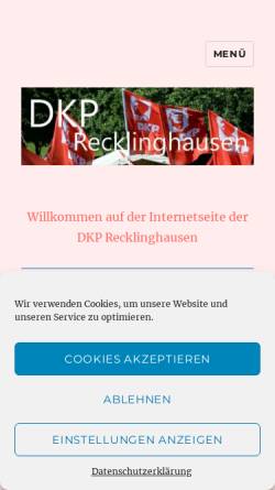 Vorschau der mobilen Webseite www.dkp-recklinghausen.de, DKP Kreisorganisation Recklinghausen