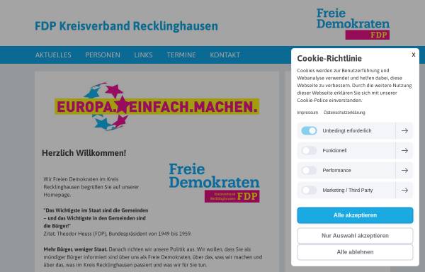 Vorschau von www.fdp-im-vest.de, FDP Kreisverband Recklinghausen