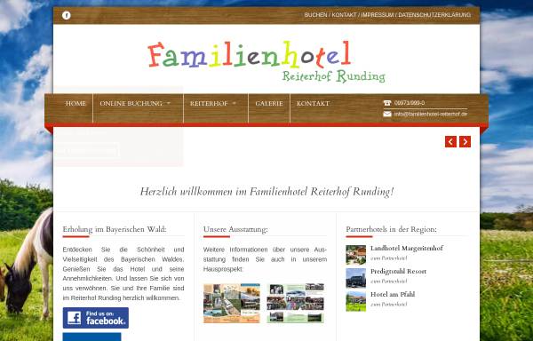 Vorschau von www.familienhotel-reiterhof.de, Reiterhof Runding