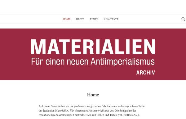 Vorschau von www.materialien.org, Materialien für einen neuen Antiimperialismus
